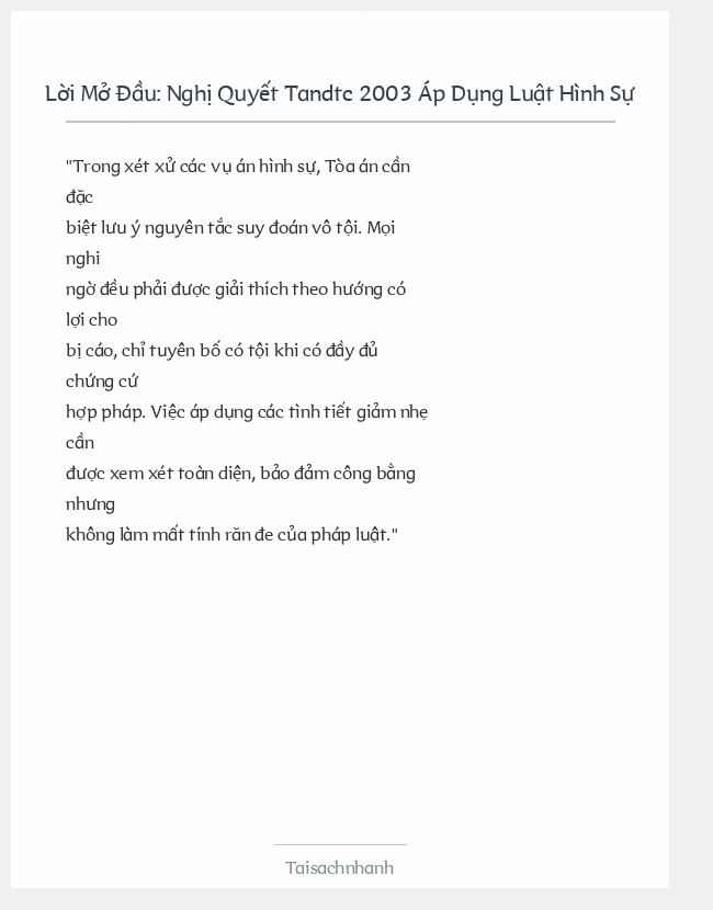 Trích đoạn Nghị Quyết Tandtc 2003 Áp Dụng Luật Hình Sự
