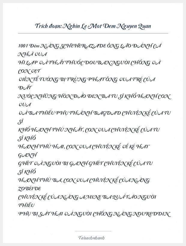 Trích đoạn Nghin Le Mot Dem Nguyen Quan
