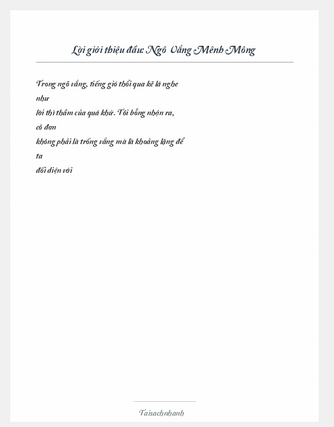 Trích đoạn Ngô Vắng Mênh Mông