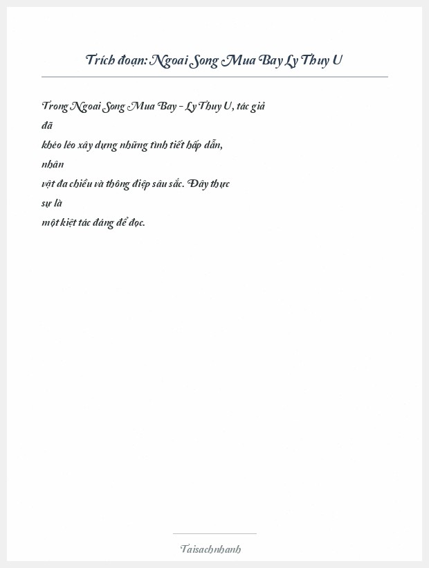 Trích đoạn Ngoai Song Mua Bay Ly Thuy U