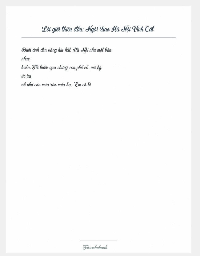 Trích đoạn Ngôi Sao Hà Nội Vĩnh Cát