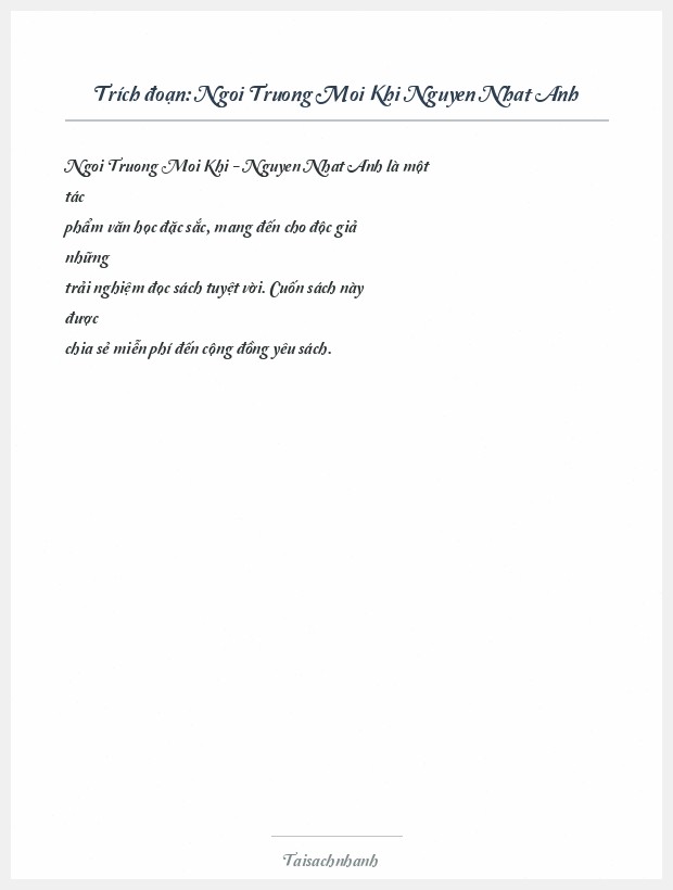 Trích đoạn Ngoi Truong Moi Khi Nguyen Nhat Anh