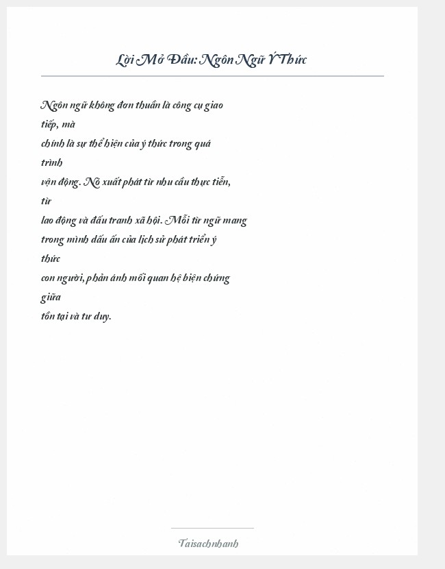 Trích đoạn Ngôn Ngữ Ý Thức