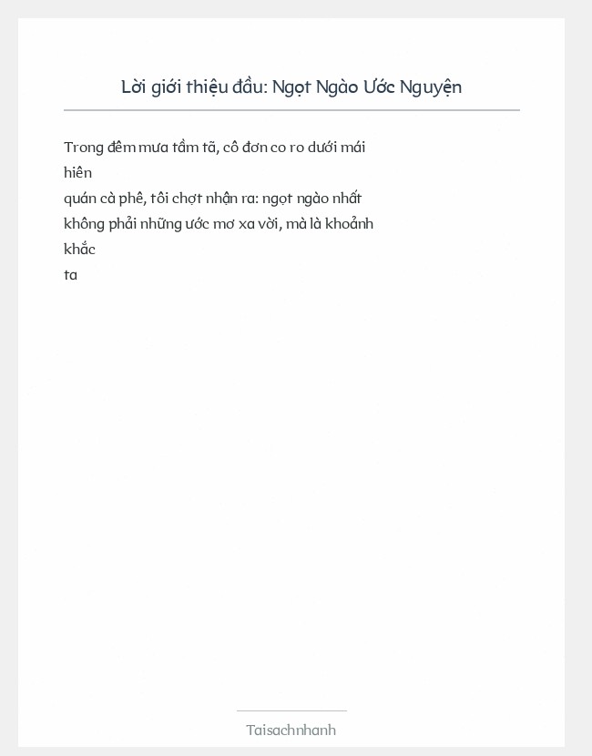 Trích đoạn Ngọt Ngào Ước Nguyện