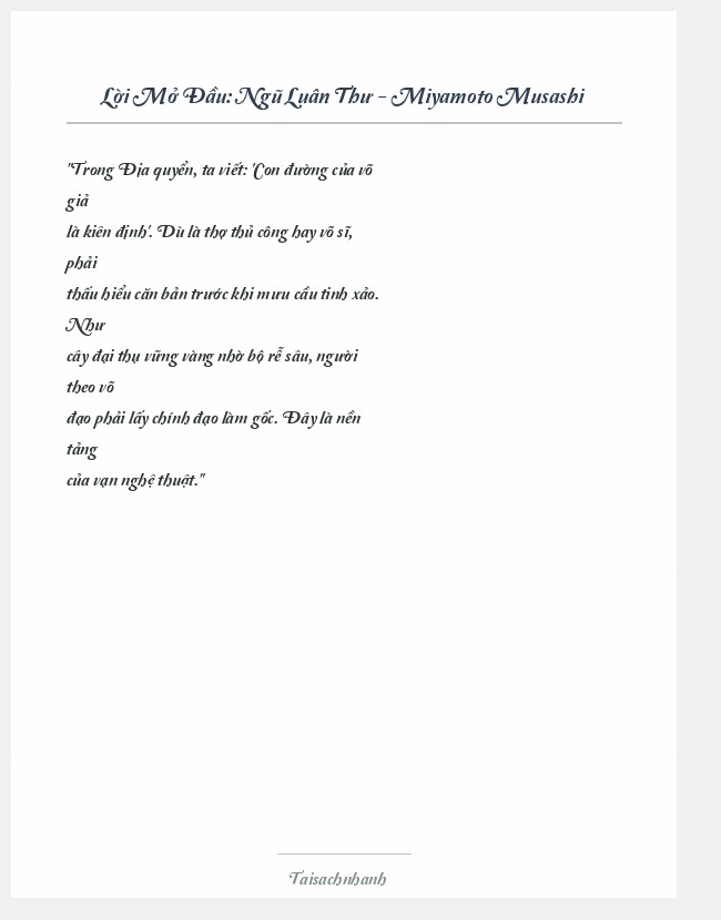 Trích đoạn Ngũ Luân Thư - Miyamoto Musashi