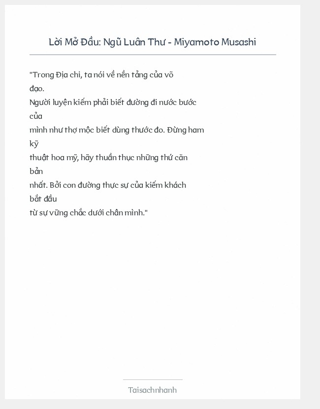 Trích đoạn Ngũ Luân Thư - Miyamoto Musashi