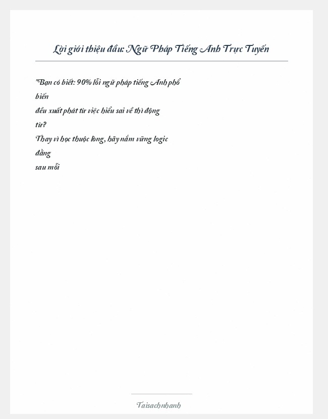 Trích đoạn Ngữ Pháp Tiếng Anh Trực Tuyến