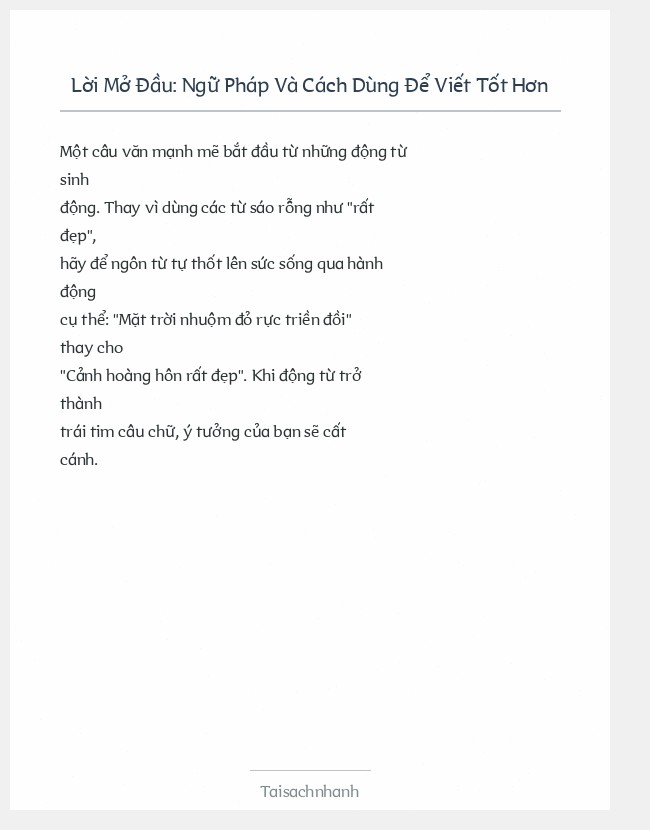 Trích đoạn Ngữ Pháp Và Cách Dùng Để Viết Tốt Hơn