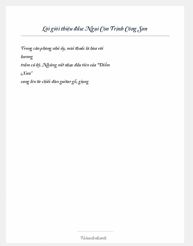 Trích đoạn Ngụi Còn Trịnh Công Sơn