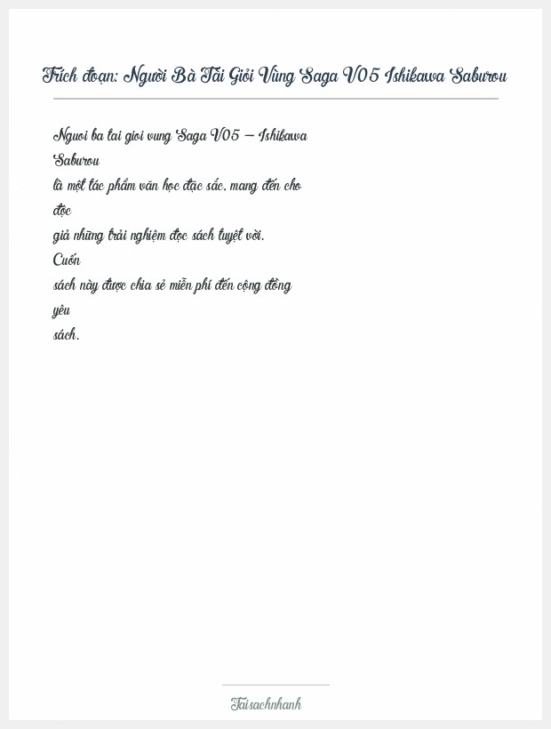 Trích đoạn Người Bà Tài Giỏi Vùng Saga V05 Ishikawa Saburou