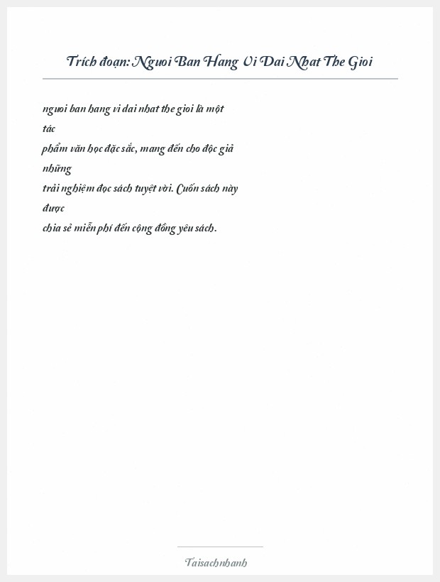 Trích đoạn Nguoi Ban Hang Vi Dai Nhat The Gioi