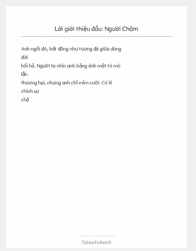 Trích đoạn Người Chậm