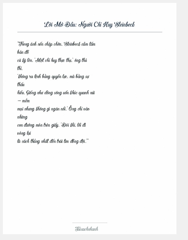 Trích đoạn Người Chỉ Huy Steinbeck