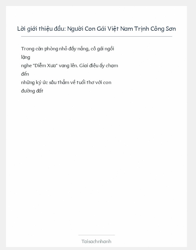 Trích đoạn Người Con Gái Việt Nam Trịnh Công Sơn