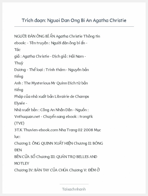 Trích đoạn Nguoi Dan Ong Bi An Agatha Christie