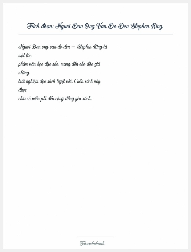 Trích đoạn Nguoi Dan Ong Van Do Den Stephen King