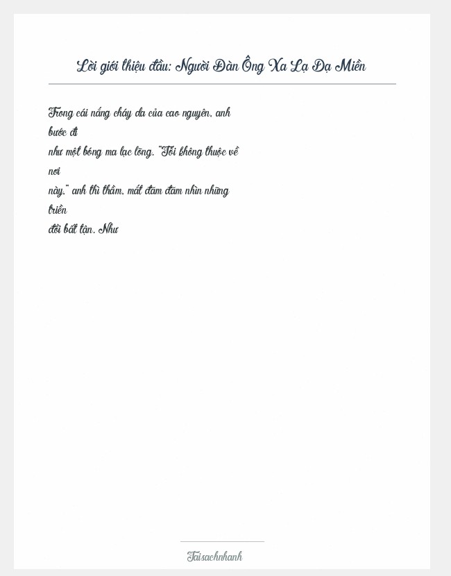 Trích đoạn Người Đàn Ông Xa Lạ Dạ Miền