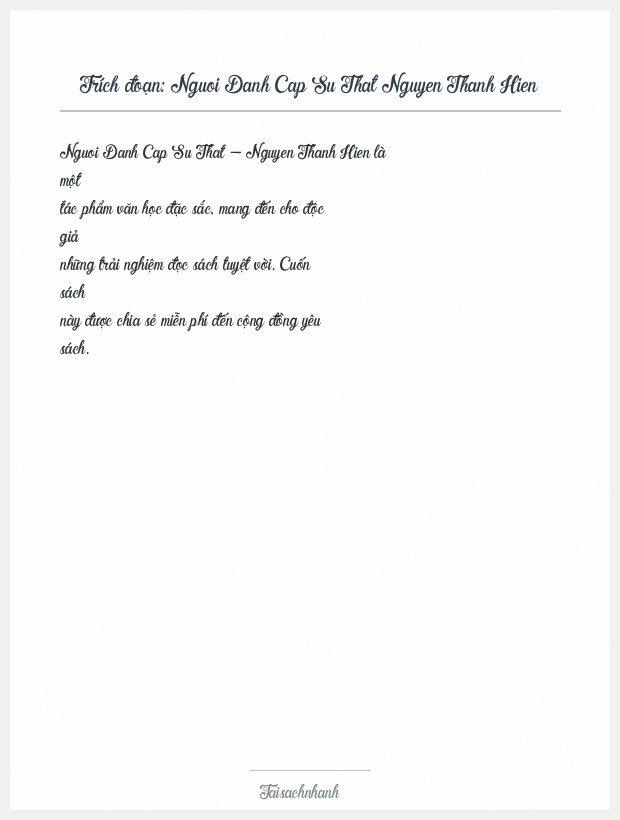 Trích đoạn Nguoi Danh Cap Su That Nguyen Thanh Hien