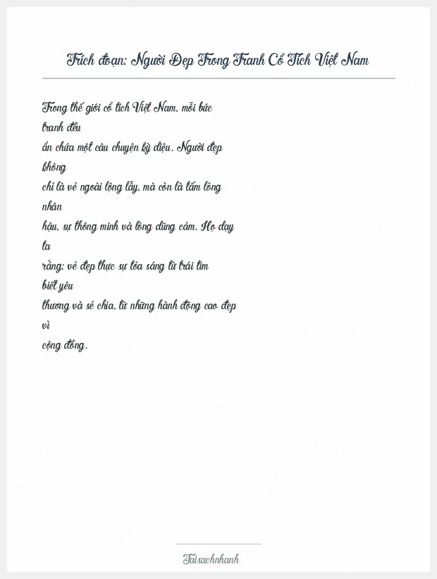 Trích đoạn Người Đẹp Trong Tranh Cổ Tích Việt Nam