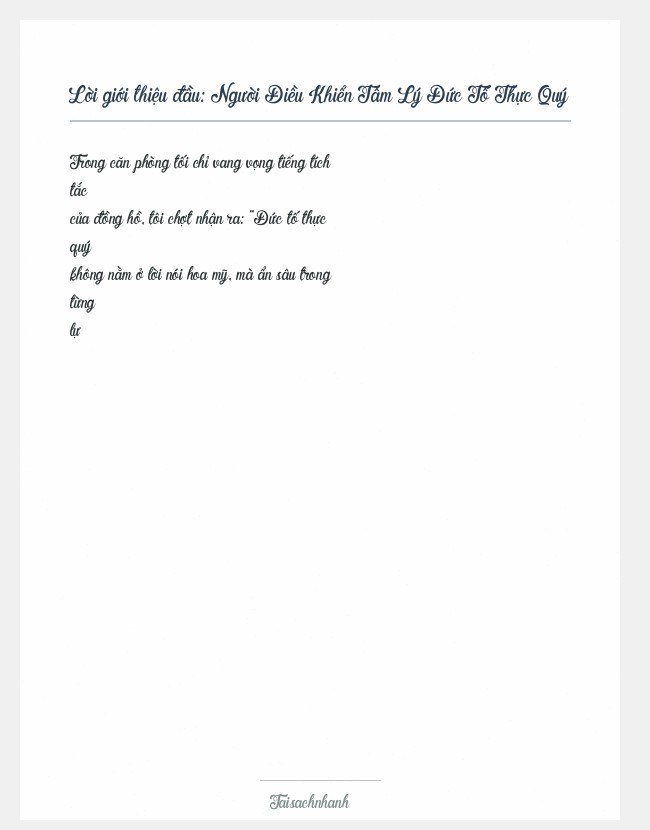 Trích đoạn Người Điều Khiển Tâm Lý Đức Tố Thực Quý