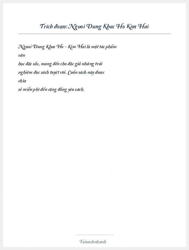 Trích đoạn Nguoi Dung Khac Ho Kim Hai