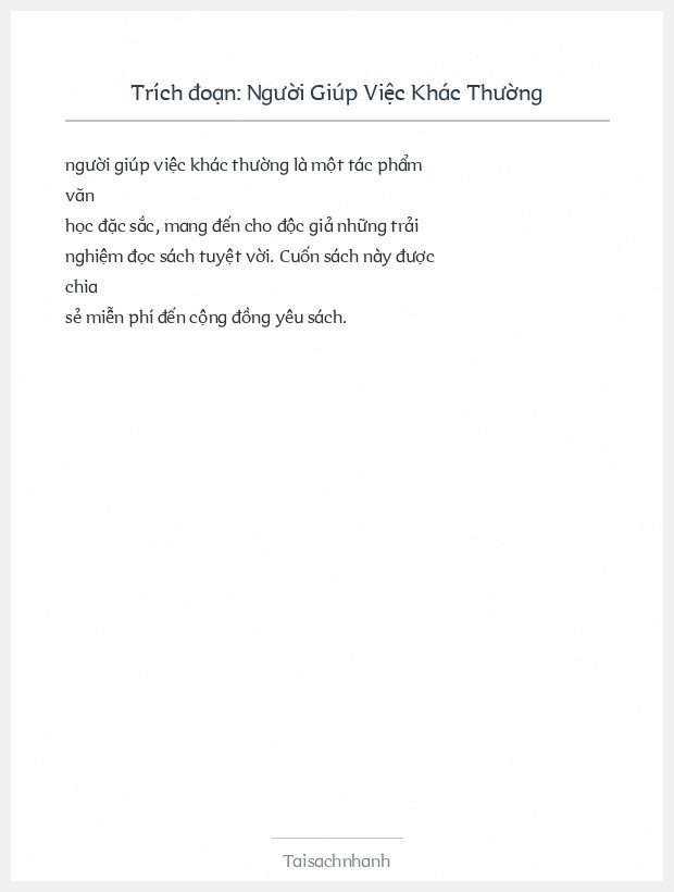 Trích đoạn Người Giúp Việc Khác Thường