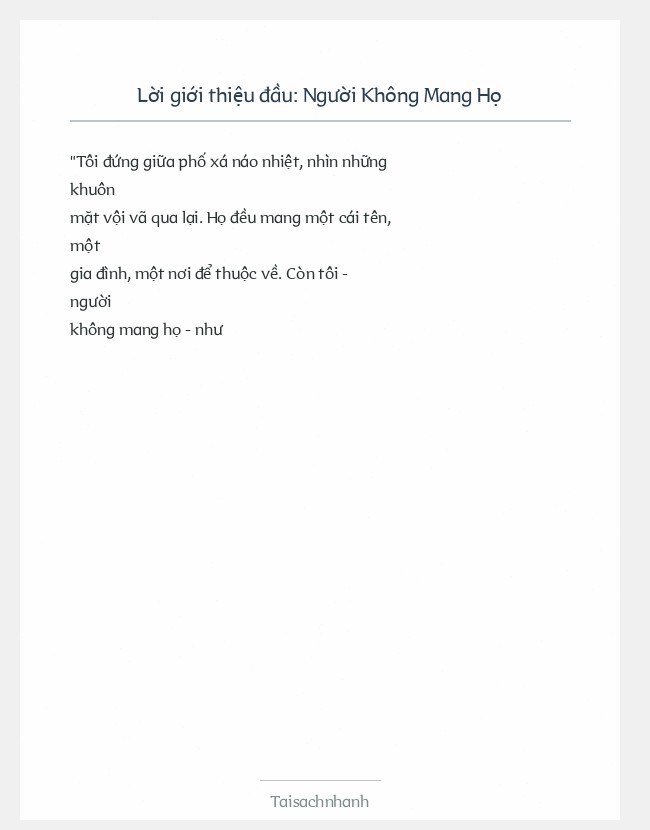 Trích đoạn Người Không Mang Họ
