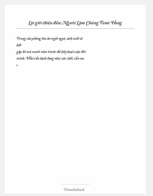 Trích đoạn Người Làm Chứng Tami Hoag