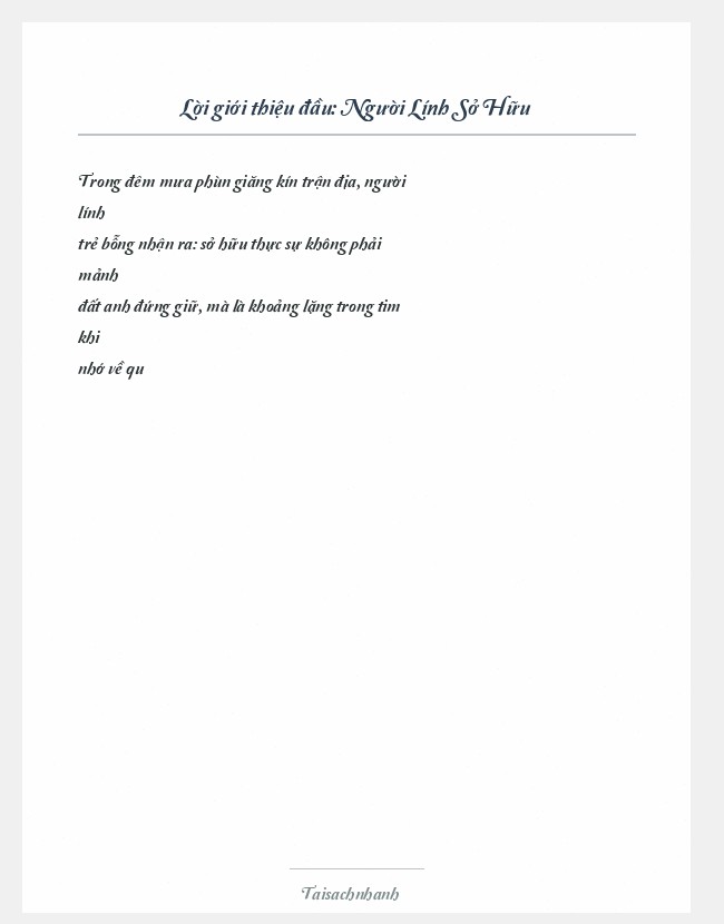 Trích đoạn Người Lính Sở Hữu