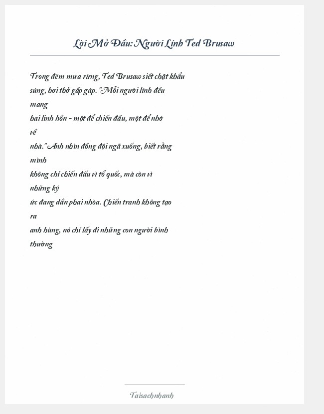 Trích đoạn Người Lính Ted Brusaw
