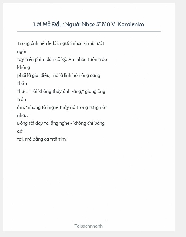 Trích đoạn Người Nhạc Sĩ Mù V. Korolenko