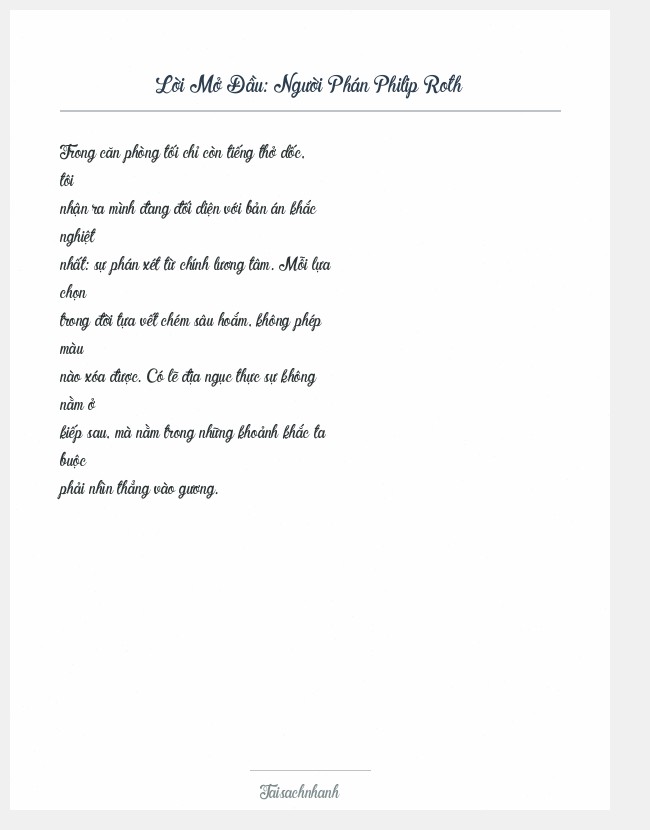 Trích đoạn Người Phán Philip Roth