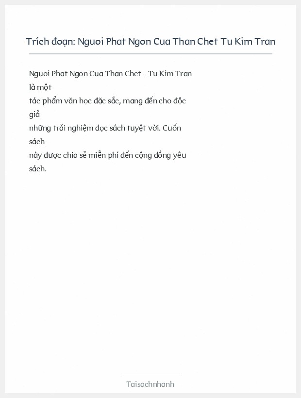 Trích đoạn Nguoi Phat Ngon Cua Than Chet Tu Kim Tran