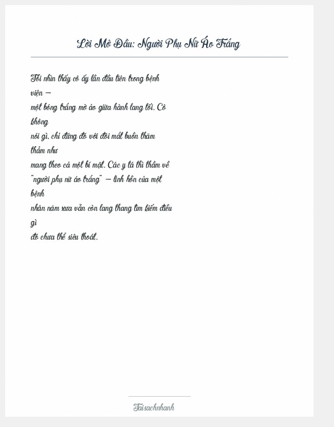 Trích đoạn Người Phụ Nữ Áo Trắng