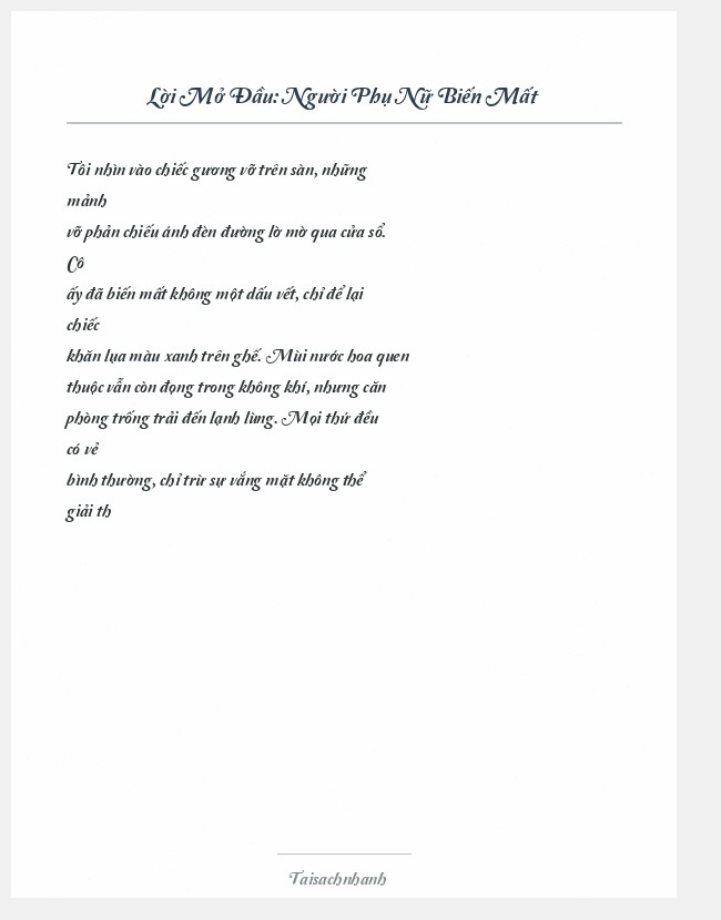 Trích đoạn Người Phụ Nữ Biến Mất
