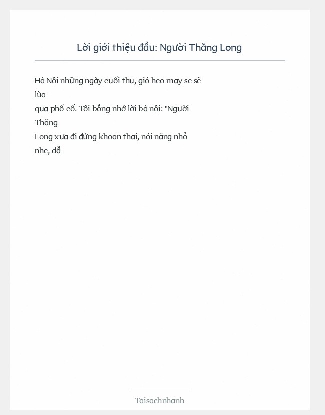 Trích đoạn Người Thăng Long