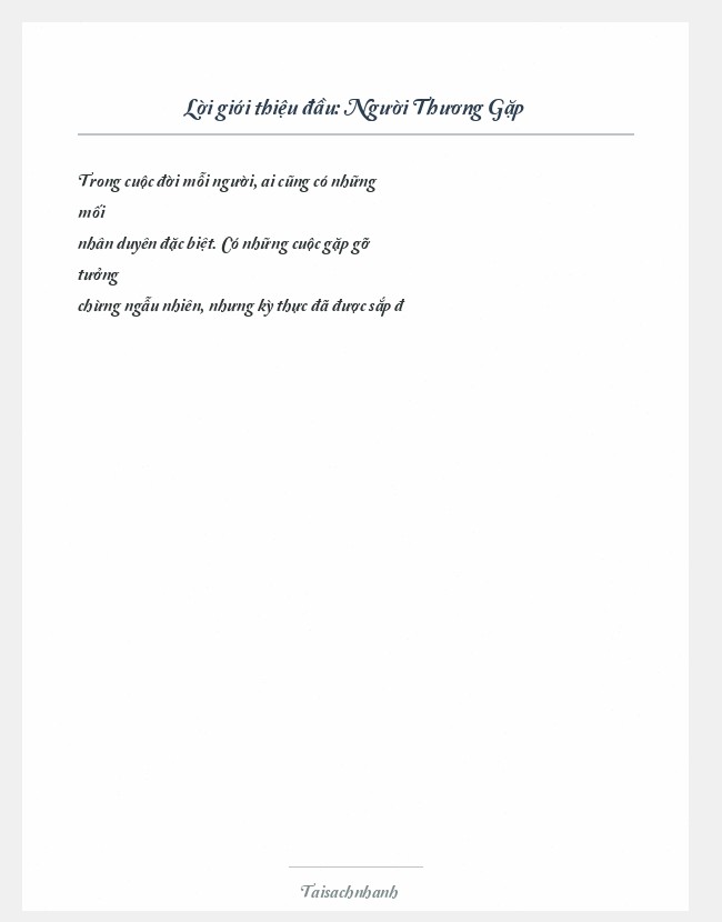 Trích đoạn Người Thương Gặp