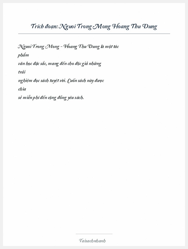Trích đoạn Nguoi Trong Mong Hoang Thu Dung