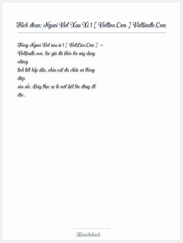 Trích đoạn Nguoi Viet Xau Xi 1 [ Vietlion.Com ] Vietkindle.Com