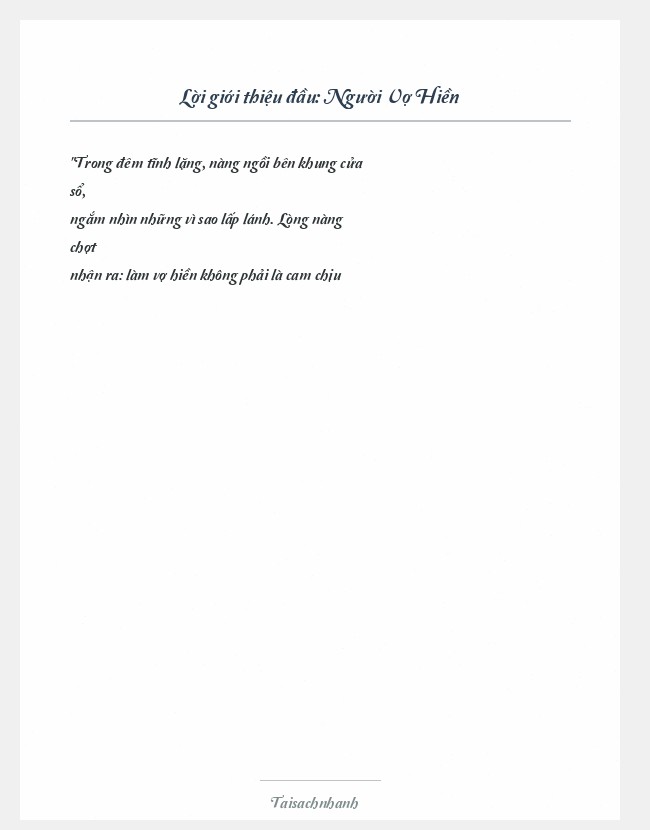 Trích đoạn Người Vợ Hiền