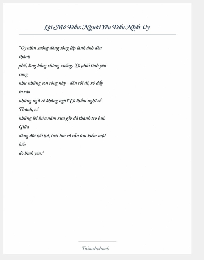 Trích đoạn Người Yêu Dấu Nhất Vy