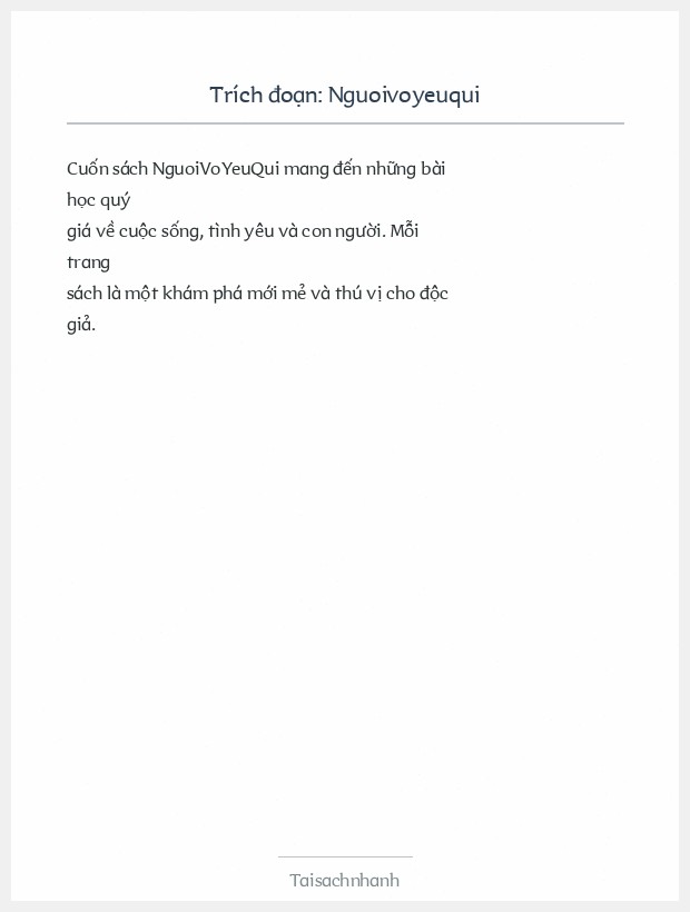 Trích đoạn Nguoivoyeuqui