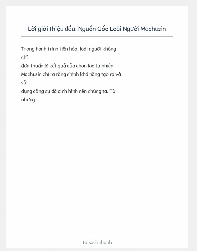 Trích đoạn Nguồn Gốc Loài Người Machusin