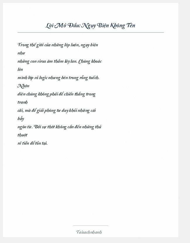 Trích đoạn Ngụy Biện Không Tên