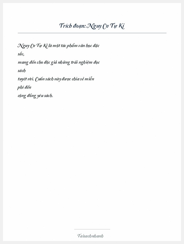 Trích đoạn Nguy Cơ Tự Kỉ