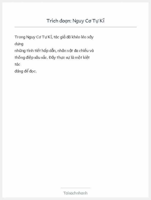 Trích đoạn Nguy Cơ Tự Kỉ