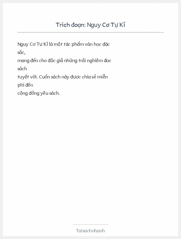 Trích đoạn Nguy Cơ Tự Kỉ