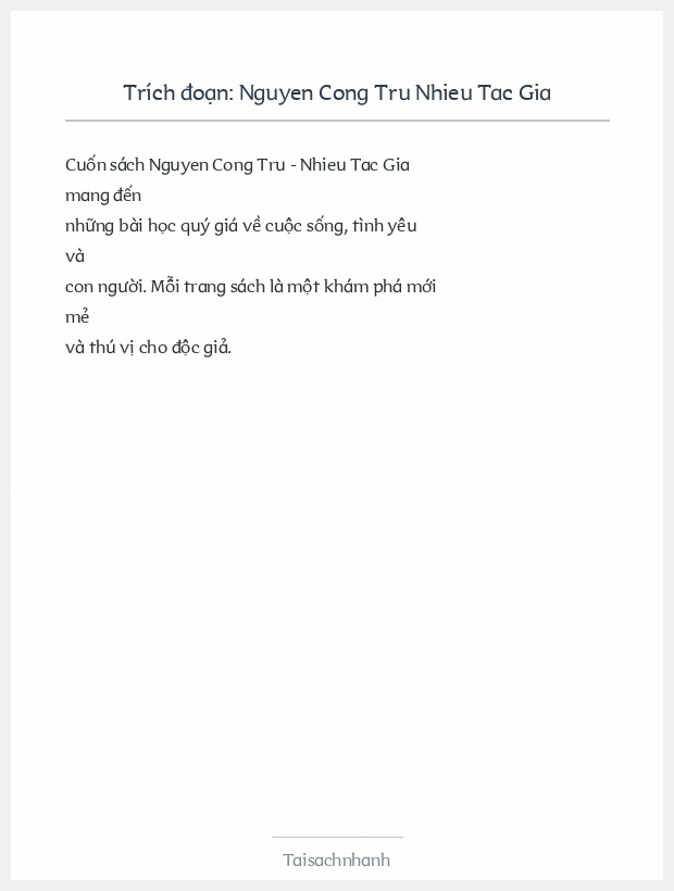 Trích đoạn Nguyen Cong Tru Nhieu Tac Gia