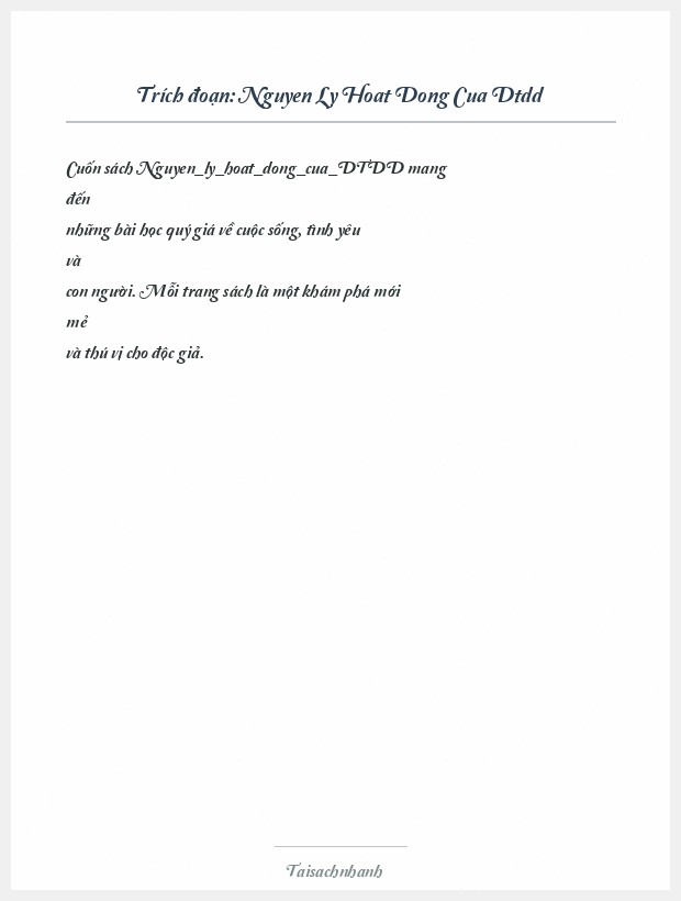 Trích đoạn Nguyen Ly Hoat Dong Cua Dtdd