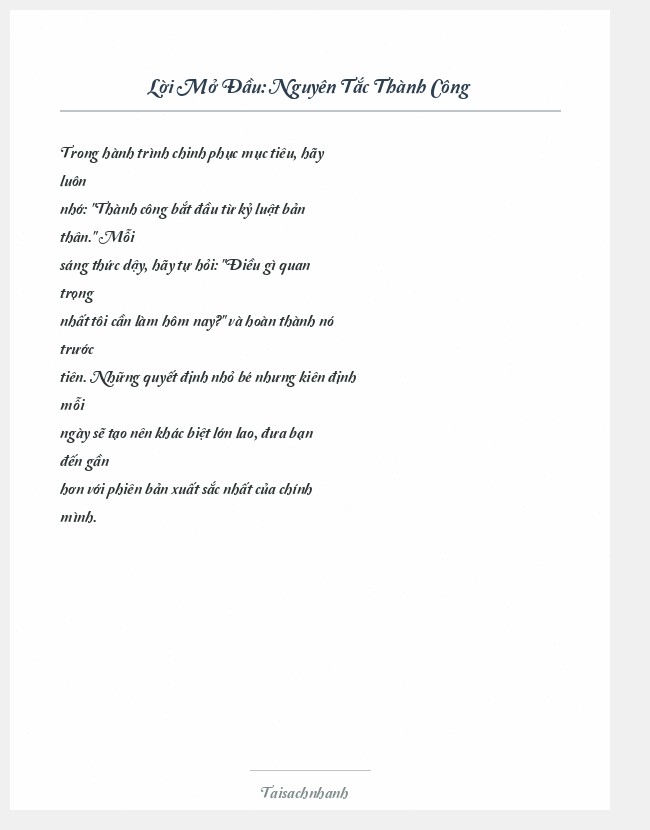 Trích đoạn Nguyên Tắc Thành Công